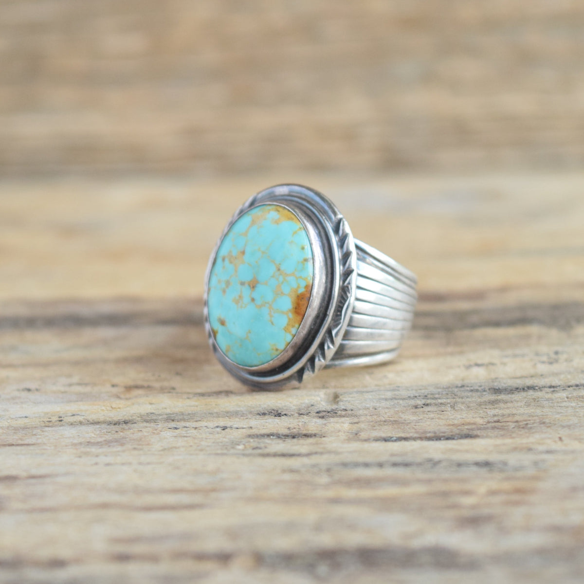 Will Denetdale - Navajo Turquoise Ring - Size 9