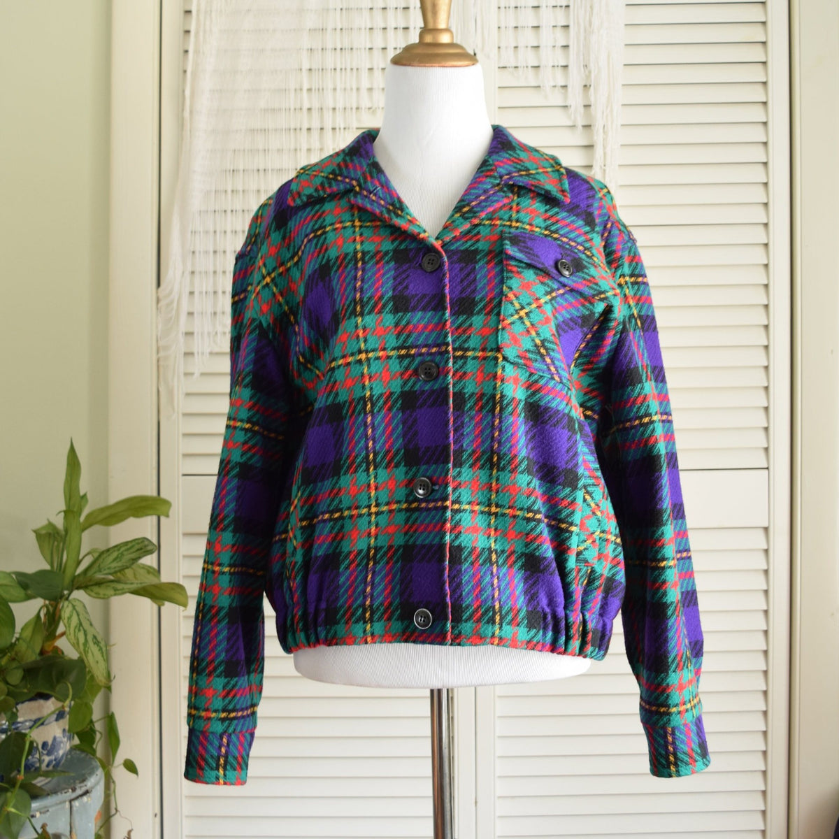 Green Purple Plaid Jacket - Pendleton Knockabouts